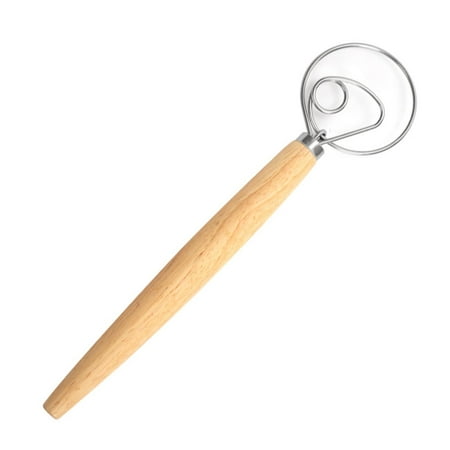 

Oak Flour Dough Mixer Stainless Steel Egg Beater Flour Coil Mixer Whisk Stick] G3E6