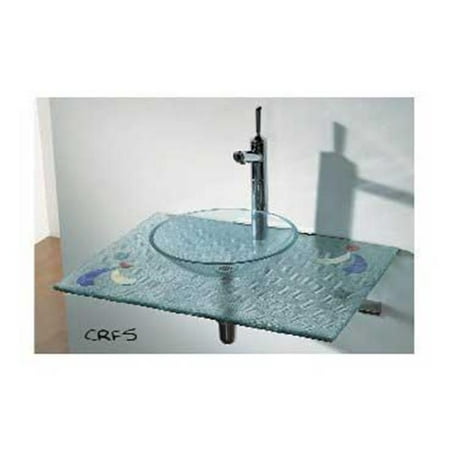 Whitehaus Collection WHCRFS-2B 36 inch New Generation basket woven transparent glass fused top- Blue-Transparent Glass