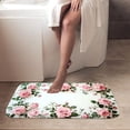 thumbnail image 4 of 1pc Pink Roses Border Absorbent Non-Slip Bathroom Thickened Flannel Rug Decor,Soft,Quick Drying,Suitable For Indoor/outdoor Use,Bathrooms,Bedrooms,Kitchens,Terrace,Laundry Rooms,16"x24", 4 of 9