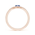 thumbnail image 2 of Angara Natural 0.3 Ct. Blue Sapphire with Diamond Heart Ring in 14K Rose Gold for Women (Ring Size: 3.5), 2 of 9