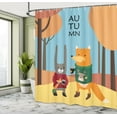 thumbnail image 4 of Ambesonne Fox Shower Curtain, Animals in Sweaters with Coffee, 69"Wx70"L, Dark Peach and Hunter Green, 4 of 4