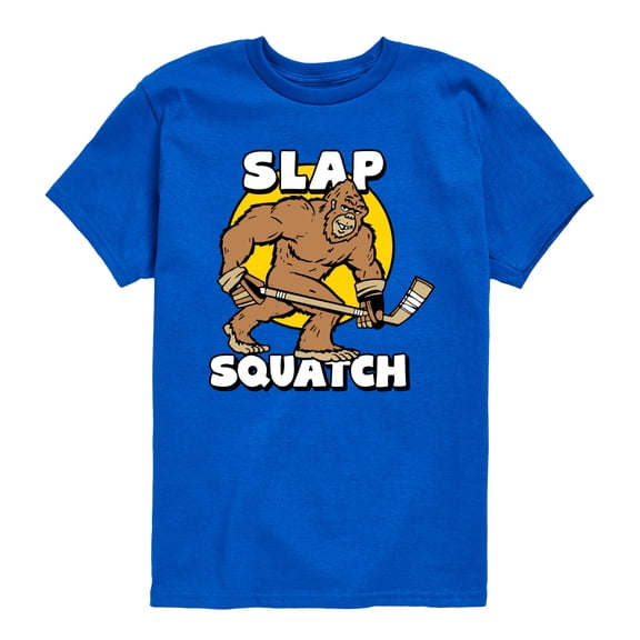 Instant Message - Slap Squatch Hockey - Youth Boys Short Sleeve Graphic T-Shirt