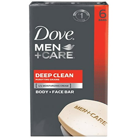 Dove Men+Care Body and Face Bar, Deep Clean 4 oz, 6 Bar