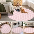 thumbnail image 5 of Pink Morocco Round Area Rug 8Ft Washable Large Circle Rugs for Living Room Dorm, Geometric Moroccan National Abstract Art Non-Slip Carpet Floor Mats Indoor Outdoor Carpet Runner Aesthetic Home Decor, 5 of 8