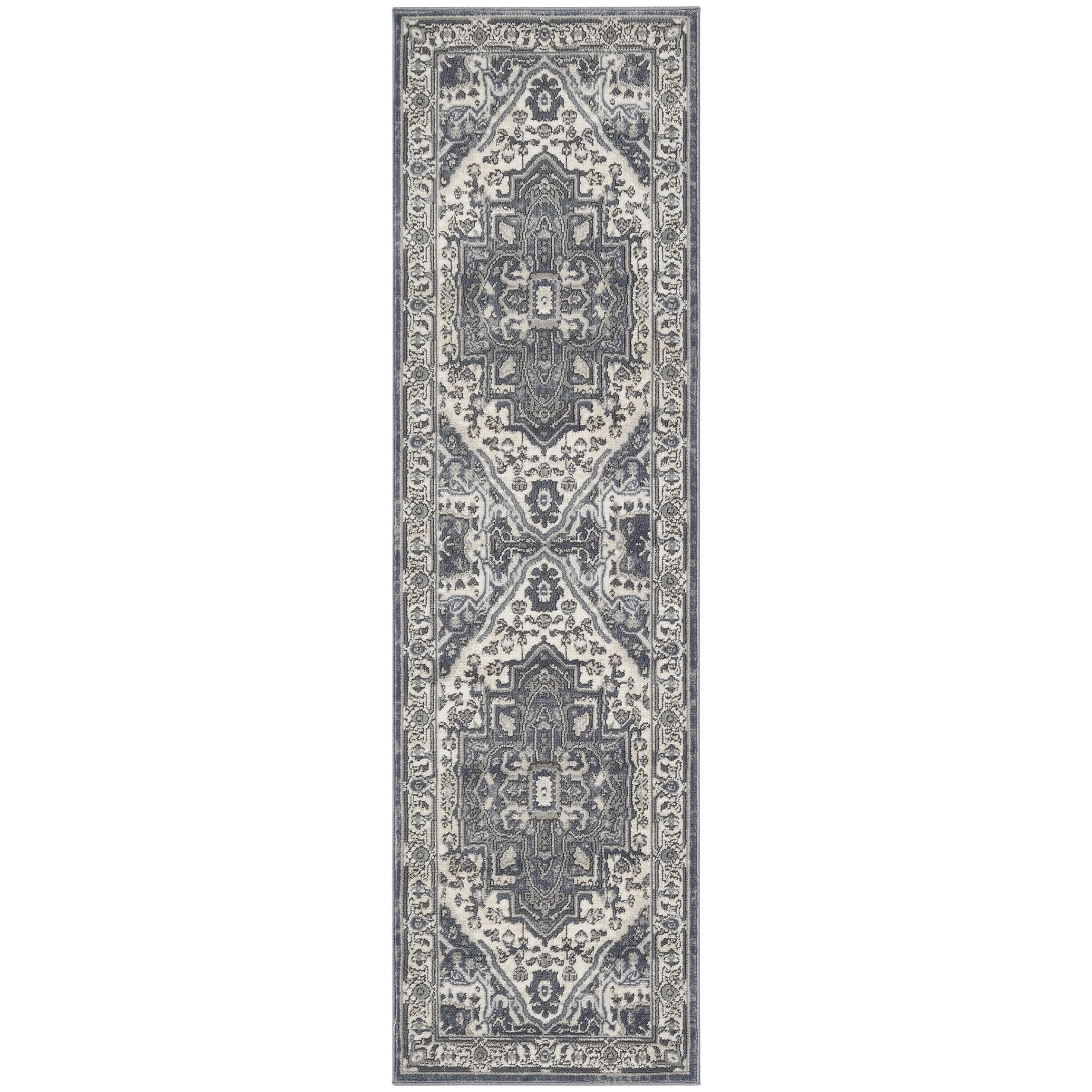 Nourison Concerto 2'2" x 7'6 Navy Ivory Indoor Rug