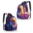 thumbnail image 5 of SCRAWLGOD Basketball Starry Sky Print School Backpack with Adjustable Padded Strap, 17 Inch 600D Polyester Backpack, Lightweight Multi-Pocket Portable Daypack, 5 of 7