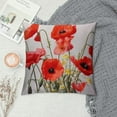 thumbnail image 2 of TIAOTIAOHOU Spring Pillow Decorative Throw Pillow Cover, Poppy Flowers Red Beautiful Bloom Blossom Double Sided Square Pillow Case Pillowcase Sofa Cushion, 2 of 5