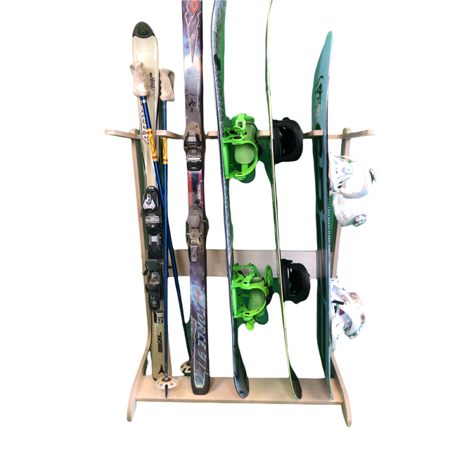 5 Space Freestanding Vertical Ski/ Snowboard Storage Rack
