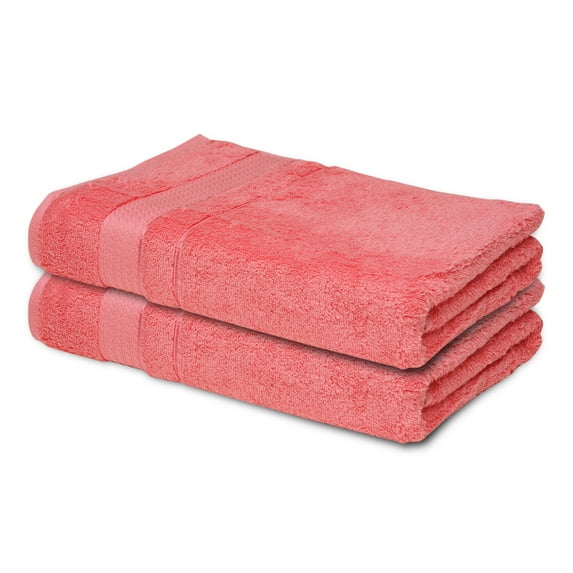 Melissa Linen, Hand Towels, Ultra Absorbent, Luxuries Towel Collection, 2 Pack, Coral Pink