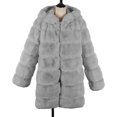 thumbnail image 6 of IROINNID Women's Winter Warm Mid-Long Coat Solid Color Open Front Long Sleeve Outwear, Gray, 6 of 9
