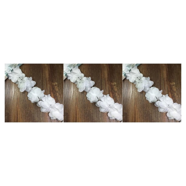 Bearachild 12 piezas flores 3D gasa hojas ajuste vestido de novia tela de encaje nupcial artesanías de muñecas Type1 NO1