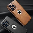 thumbnail image 2 of Luxury Leather Case for Apple iPhone 15 Pro MAX 14 13 12 11 XS XR 7 8 Plus Original Logo Hole Silicone Lens Protection Cover, 2 of 5