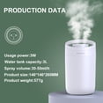 thumbnail image 2 of Humidificador de vapor frío, funcionamiento ultrasilencioso por debajo de 30 dB, capacidad de 3 l, diseño de llenado superior, fácil limpieza, al menos 30 horas de tiempo de funcionamiento, portátil, 2 of 6