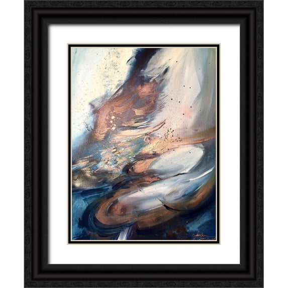 Ehret, Andrea 25x32 Black Ornate Wood Framed with Double Matting Museum Art Print Titled - Spinning Circles