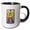 Black/White, variant on 3drose, Resplendent Letter R. Grunge Metal Monogram, Industrial Style Gift, 11oz Two-tone Black Mug
