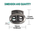 thumbnail image 2 of 8 Pcs Spring Cord Locks Plastic End Fastener Double Holes Clip Rope Toggle Stoppers Sliders, Metal Black, 2 of 7