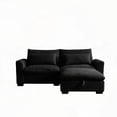 thumbnail image 4 of Modern Corduroy 2-Seat Sectional Sofa for Living Room with Storage Ottoman, 4 of 15