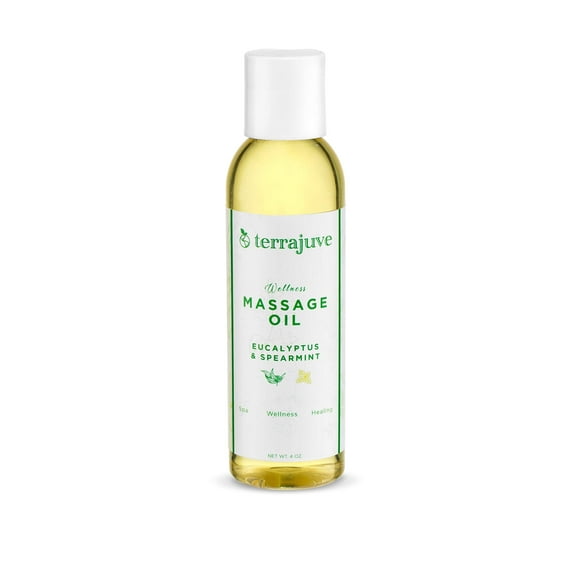 Terrajuve 4 oz Eucalyptus Spearmint Massage & Bath Oil - Spa Wellness Healing
