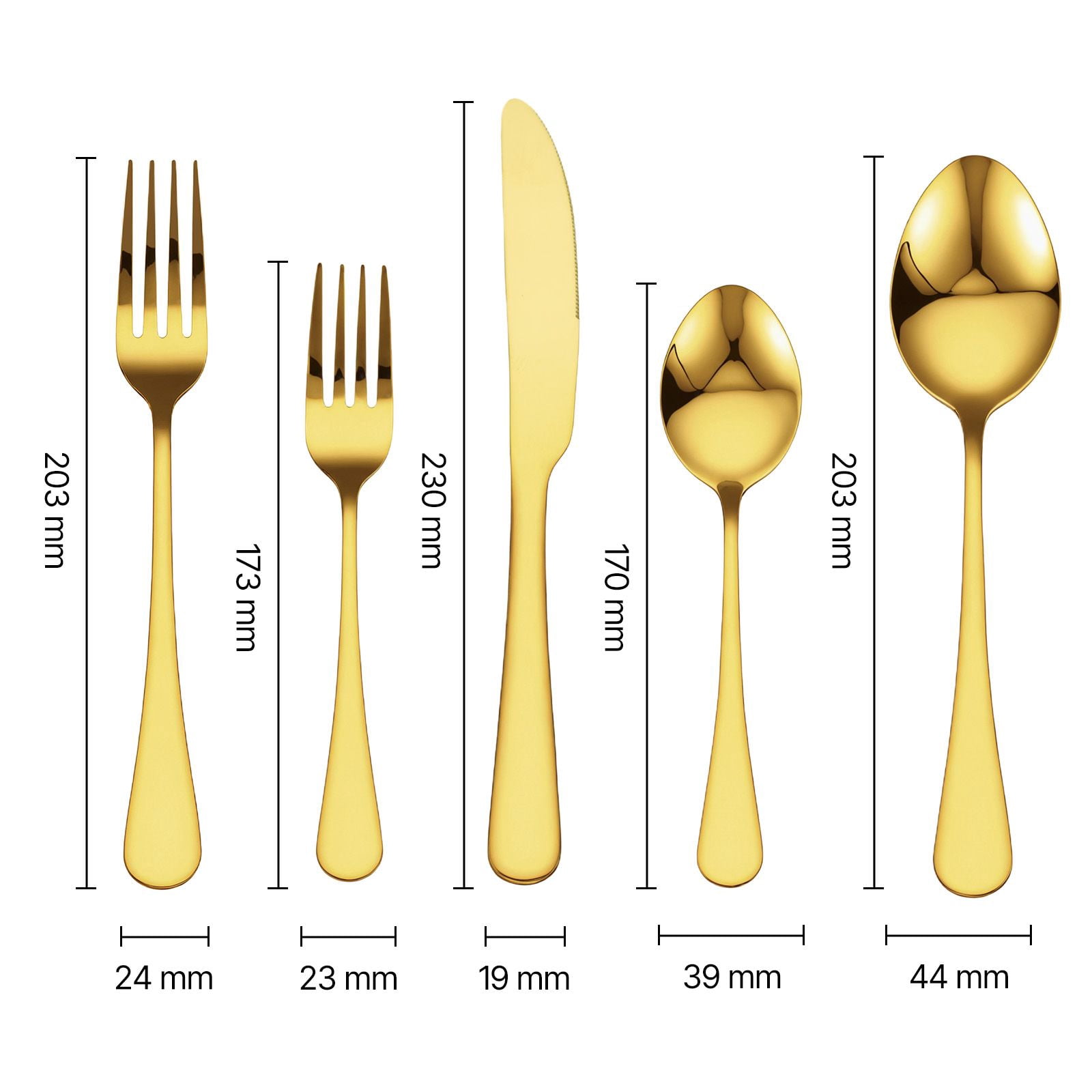60-Piece Flatware Set, 18/0 Stainless Steel, Includes 12 Each of Dinner Forks, Dinner Spoons, Dinner Knives, Dessert Forks & Dessert Spoons, Dishwasher Safe, Modern Design