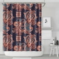 thumbnail image 2 of Classic Ethnic Pattern Curtain 72x84 Inches, Quick-Drying Polyester with Plastic Hooks, Boho Retro Paisley Floral Look for Bathrooms, 2 of 5