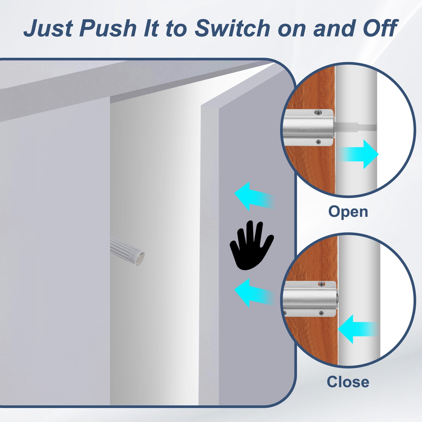 Uxcell Magnetic Push Latch, Push to Open Door Latch Cabinet Hardware Hidden Push Touch Latch Silver 8 Pcs