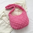 thumbnail image 4 of Bolso de mano para mujer, color caramelo, nailon plisado, burbujas para viajes de oficina (rojo rosa) Ndcxsfigh  Para Estrenar, 4 of 6