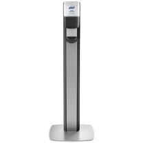 Gojo GOJ7316DSSLV Messenger ES6 Silver Panel Floor Stand with Dispenser Floor Stand