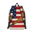 thumbnail image 6 of Defioc American Flag And Baseball for Canvas Backpack,Travel Rucksack Unisex Knapsack Laptop Backpack for Work & College -Small, 6 of 7
