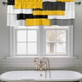 thumbnail image 4 of 2 Pack Black Yellow Patchwork Valance for Window Abstract Geometric Art Kitchen Valance Rod Pocket Short Curtain Topper Decorative Window Treatment for Living Room Bedroom 60"x18", 4 of 8