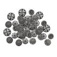 thumbnail image 1 of 50 Uds. de botones s de Color plateado , forma redonda, patrón de flores, botones de Metal grabados para costura artesanal DIY Baoblaze Botones de plata antiguos, 1 of 7
