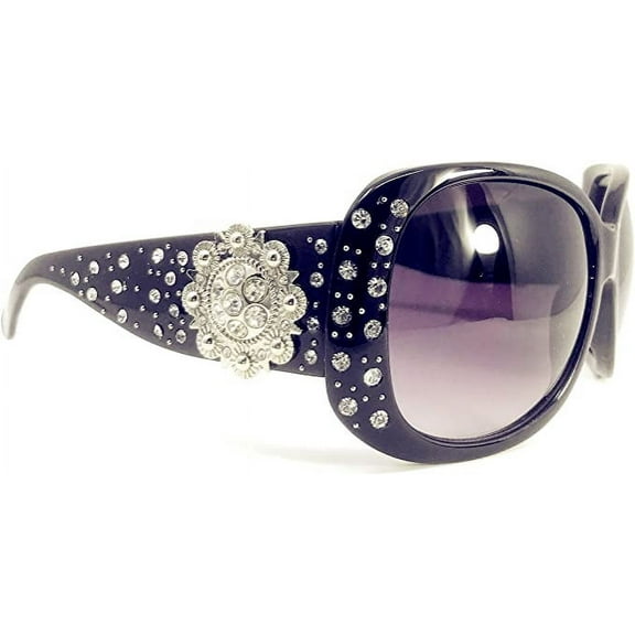 Texas West Womens Sunglasses With Rhinestone Bling UV 400 PC Lens Horse/Concho/Cross/Butterfly/Star