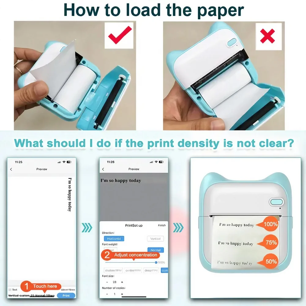Mini Photo Printer - Portable Thermal Photo Printer for Notes and Image Memos - Compact and Lightweight Design - Easy to Use and Great for Printing - Perfect for Personal Use, Scrapbooking