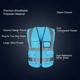 thumbnail image 2 of Reflective Vest Class 2 Safety Vests ANSI with 5 Pockets Zipper High Visibility Construction Uniform, 2 of 5