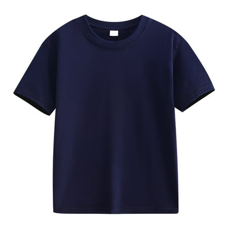 BLTIBY Girls Boys Summer Short Sleeve Top Child Kids Round Neck Solid Color Shirts Toddler Infant Fashion Casual Loose Pullover Blouse Navy 4-5 Years BLTIBY Girls Boys Summer Short Sleeve Top Child Kids Round Neck Solid Color Shirts Toddler Infant Fashion Casual Loose Pullover Blouse Navy 4-5 Years