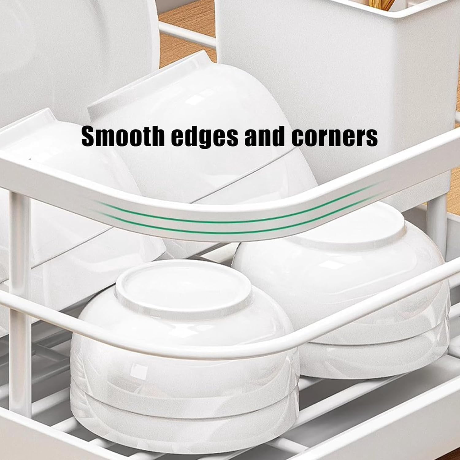 Gold Dish Drying Rack for Kitchen Counter, Stainless Steel Removable Dish Drainer with Cutlery Holder & Drip Tray, Large Capacity for Plates Glasses Utensils Chopsticks Spoons Forks(DSF)
