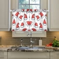 thumbnail image 2 of Yayeee Kitchen Curtains Tier Pair Light Filtering 27"x36" Rod Pocket Short Cafe Window Panel, Santa Hats Pattern, 2 of 7