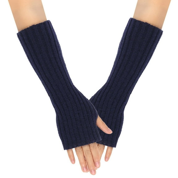 Women's Fingerless Gloves Solid Color Elbow Length Knitted Arm Warmers
