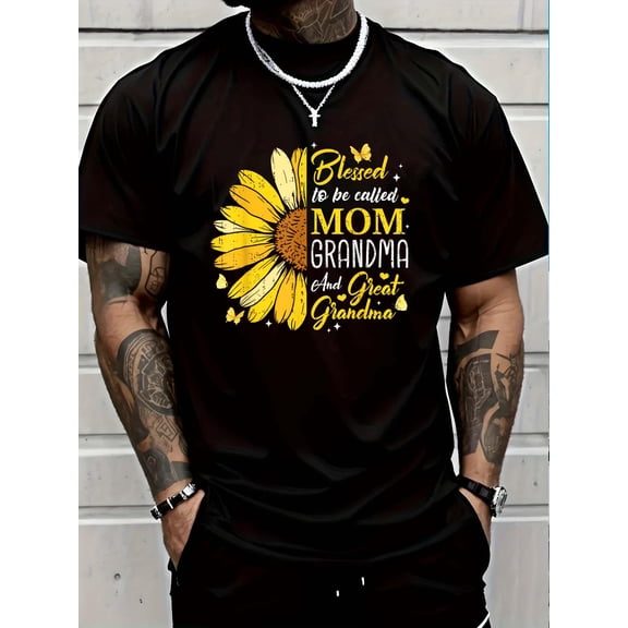 100% Cotton Blessed To Be Called Mom Grandma Great Grandma Mother's Day T-Shirt Graphic T-shirts for men and women