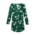 thumbnail image 5 of Olyvenn 3/4 Length Sleeve Womens Casual 3/4 Sleeve Shirts Button Crew Neck Loose Casual Blouses Floral Print Tshirts Multicolor L, 5 of 5