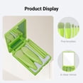 thumbnail image 2 of 5-Piece Portable Makeup Brush Set with Mirror Box, Professional Cosmetic Brushes, Green, 2 of 4