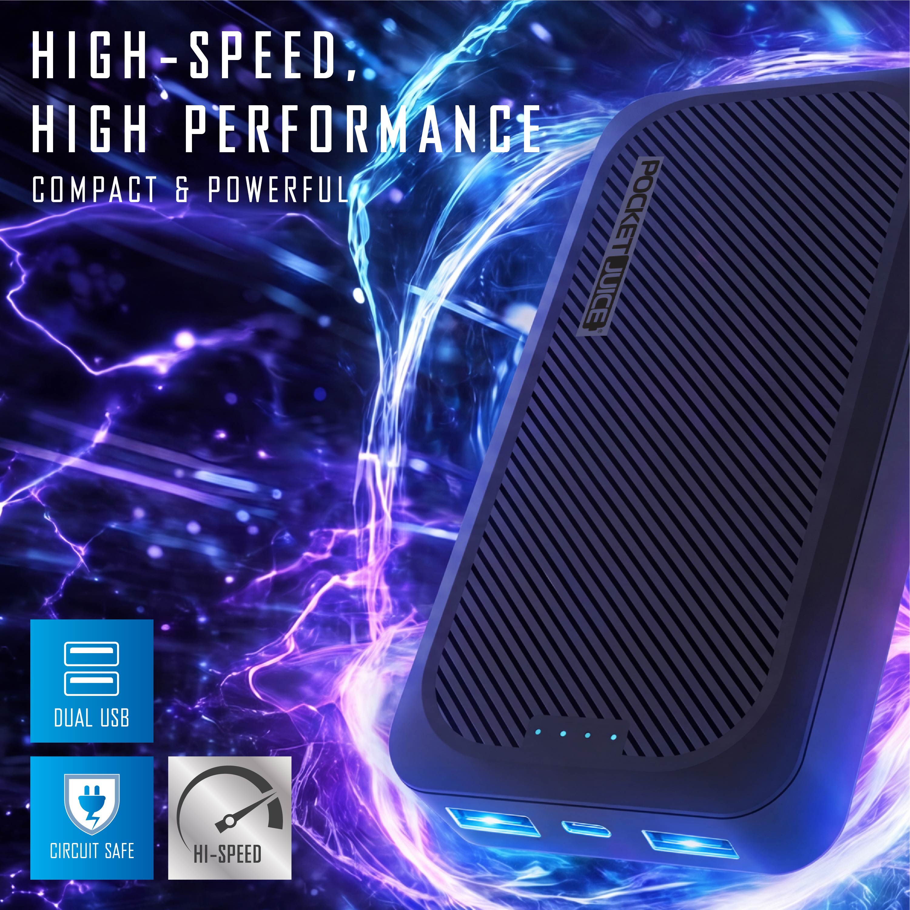 Pocket Juice Endurance 10000mAh Power Bank with AC Plug, Black photo 3