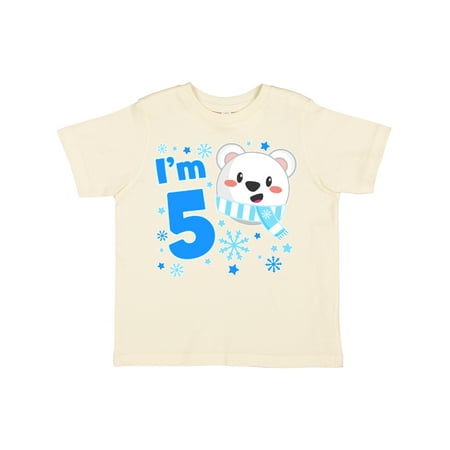 

Inktastic I m Five- Cute Polar Bear Fifth Birthday Gift Toddler Boy or Toddler Girl T-Shirt