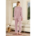 thumbnail image 2 of U2SKIIN Womens Fleece Pajama Set, Fluffy Pullover Winter Sleepwear Soft Plush Sleepwear Fuzzy Pjs set,(Dark Pink,M), 2 of 5
