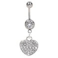 thumbnail image 2 of Ziurtnc Belly Button Ring Rhinestone Love Heart Butterflies Five-pointed Star Pendant Sexy Hypoallergenic Stainless Steel Navel Body Piercing Dangle Ring Fashion Jewelry Gift, 2 of 8