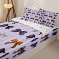 thumbnail image 3 of Homewish Cute Coquette Bow Zipper Full Size Comforter Sets with Fitted Sheet and 2 Pillowcases,Dreamy Princess Bowknot Zipper Bedding Set,Colorful Stars Reversible,4-Piece, 3 of 7