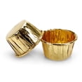 thumbnail image 1 of Inteprter 50 piezas de tazas redondas para muffins de papel de aluminio para pasteles y magdalenas, herramientas para envolver, bandeja para cocinar, Cocina y Comedor oro Inteprter HA010050-04, 1 of 6