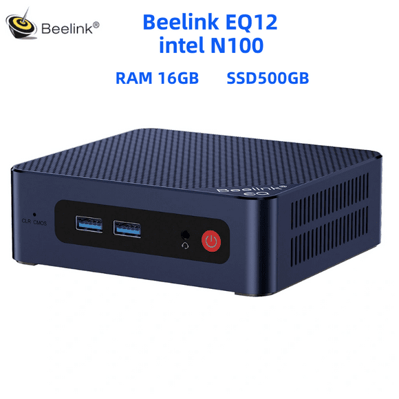 EQ12 Mini PC Intel 12th N100 Windows11 DDR5 RAM 16GB SSD 500GB WIFI6 BT5.2 Dual Fan Gaming office gamer Computer RAM16G SSD500G