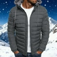 thumbnail image 2 of Xcmzpl Mens Lightweight Packable Puffer Jacket Winter Insulated Puffy Coat Hooded Warm Quilted Jackets with Pocket for Ourdoor Travel, 2 of 7