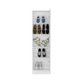 thumbnail image 4 of Xl Shoe Cabinet In White With Built-in Mirror And 5 Shelves - Holds Up To 10 Pairs Of Size 11 Men's Shoes, Modern For Living Area Xl White. Included, Interior Shelves. Single Door. Primary Living., 4 of 4