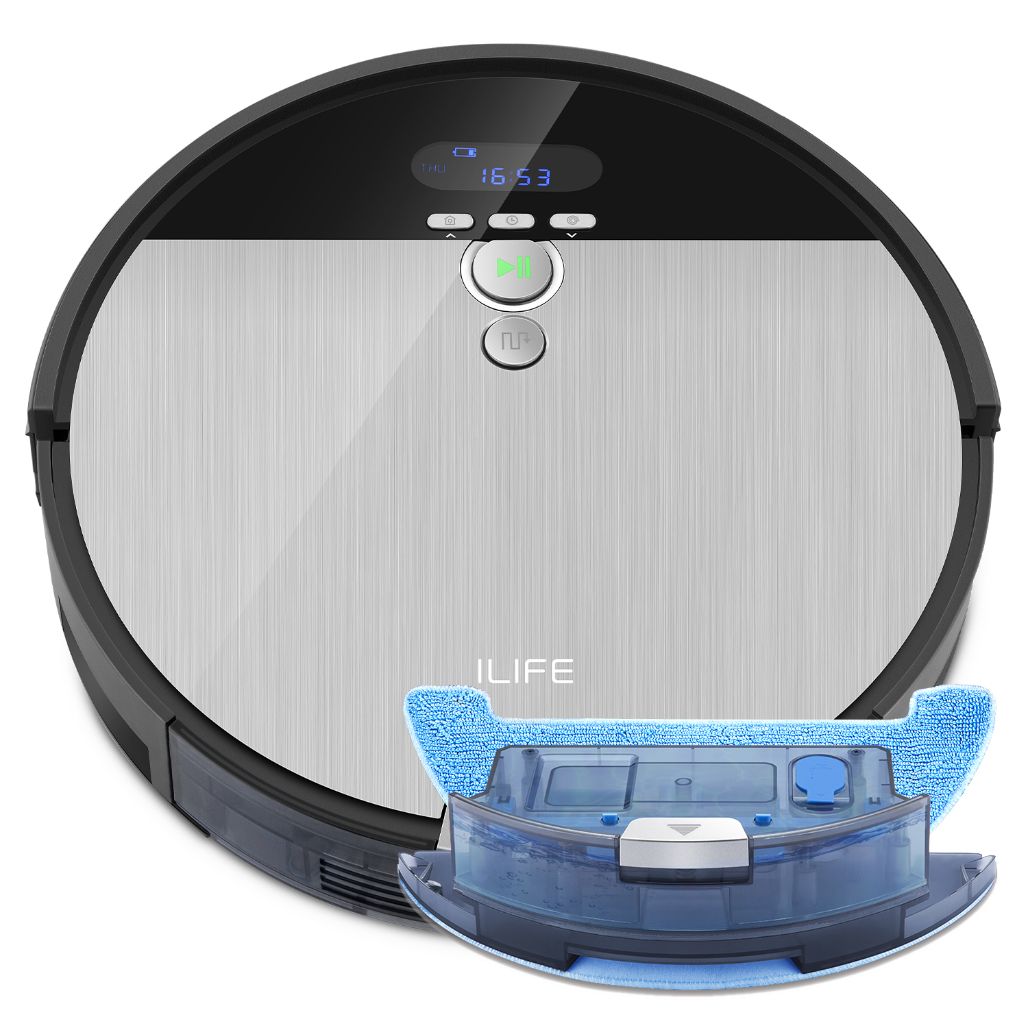 ILIFE V8s-W, Robot Vacuum and Mop 2 in 1, Route Planning, Tangle Free for Pet Hair, XL 750ml Dustbin - image 1 of 6